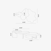 Modern Irregular Shape Coffee Table Set - 3-Piece Walnut Veneer Combination Table with Eco-Friendly Wood & Stainless Steel Supports - Stylish, Durable, and Versatile Living Room Furniture