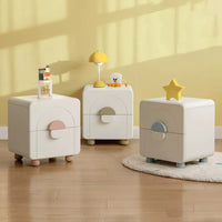 Solid wood bedside table, cream style, bedroom bedside storage cabinet, household white bedside storage cabinet