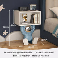 Table Storage Space Theme Light Blue Children Nightstand