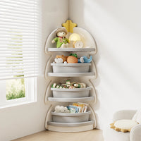 Kids Toy Storage Cabinet – Christmas Tree Corner Bookshelf & Multi-Layer Organizer