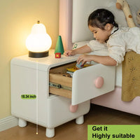 Rubber Solid Wood Cream Style Locker Children's Nightstand