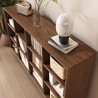 Solid Wood 35 Inch Hight Storage Bookcase, with 4 Shelves Closed Back, Wood Bookshelf, Storage Bookcase For the Living Room, Study Room and Office