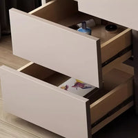 Premium Makeup Vanity Table with Sturdy Rock Board Top, Modular Storage Design, Movable Storage Cabinet & Stainless Steel Legs - Elegant Dressing Table with Microfiber Leather - Durable & Stylish Makeup Station for Organized Cosmetics and Accessories