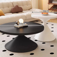 50+70cm Round Coffee Table Set Hourglass Shape Modern Nesting Tables with Iron Legs for Living Room Bedroom Easy Assembly