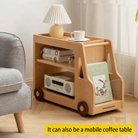 Car mobile cabinet bookshelf storage Beech solid wood