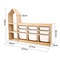 Household children's bookshelf room type toy storage locker solid wood bookshelf toy storage rack 2 in 1 combination cabinet