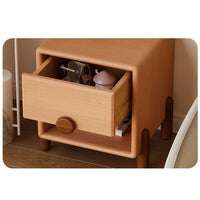 Solid Wood Nightstand with Unsheltered Storage, 1 Shelf and 1 Drawer, Bedside Table, 16"L x 15"W x 17"H