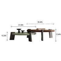 Italian Vintage Style Round Walnut Coffee Table, Metallic paint Round Walnut Coffee Table