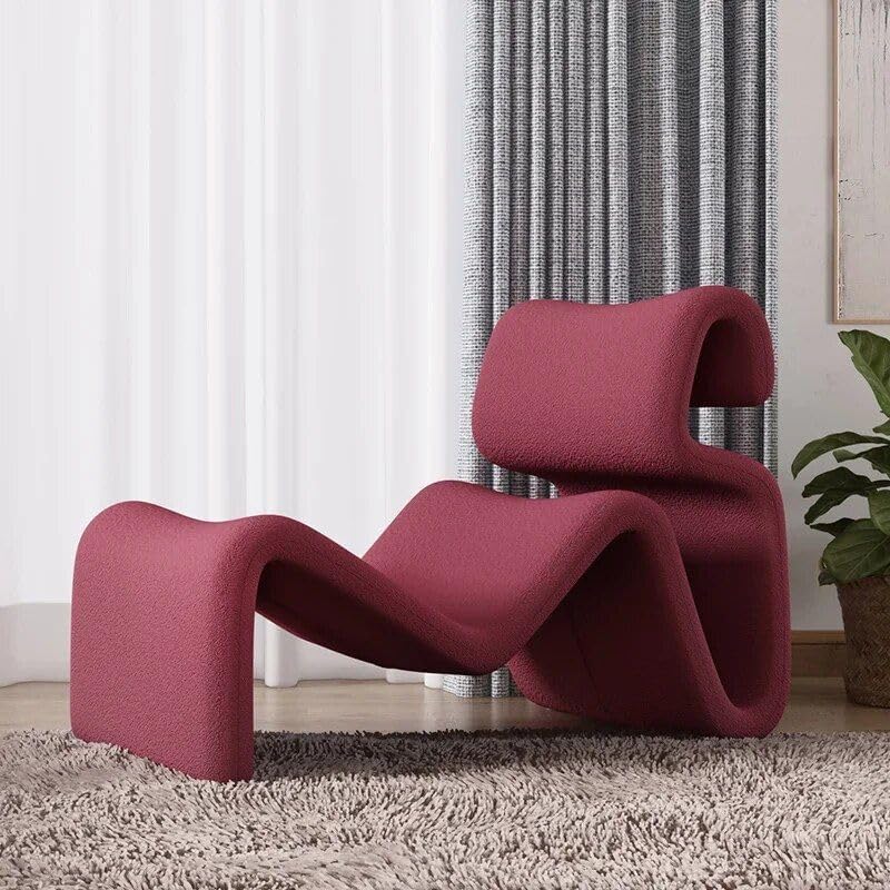 Modern Nordic Style Lazy Lounge Chair – Comfy Cashmere Single Sofa Recliner