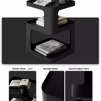 nightstand,Small End Table, Modern Nightstand, Accent Bedside Table, 3 Tier Night Stands, Metal Bed Side Table for Living Room Bedroom Outdoor Entryway, No Assembly Required