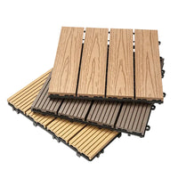 12''x12'' Interlocking Composite Deck Tiles - Light Brown (Pack of 10)