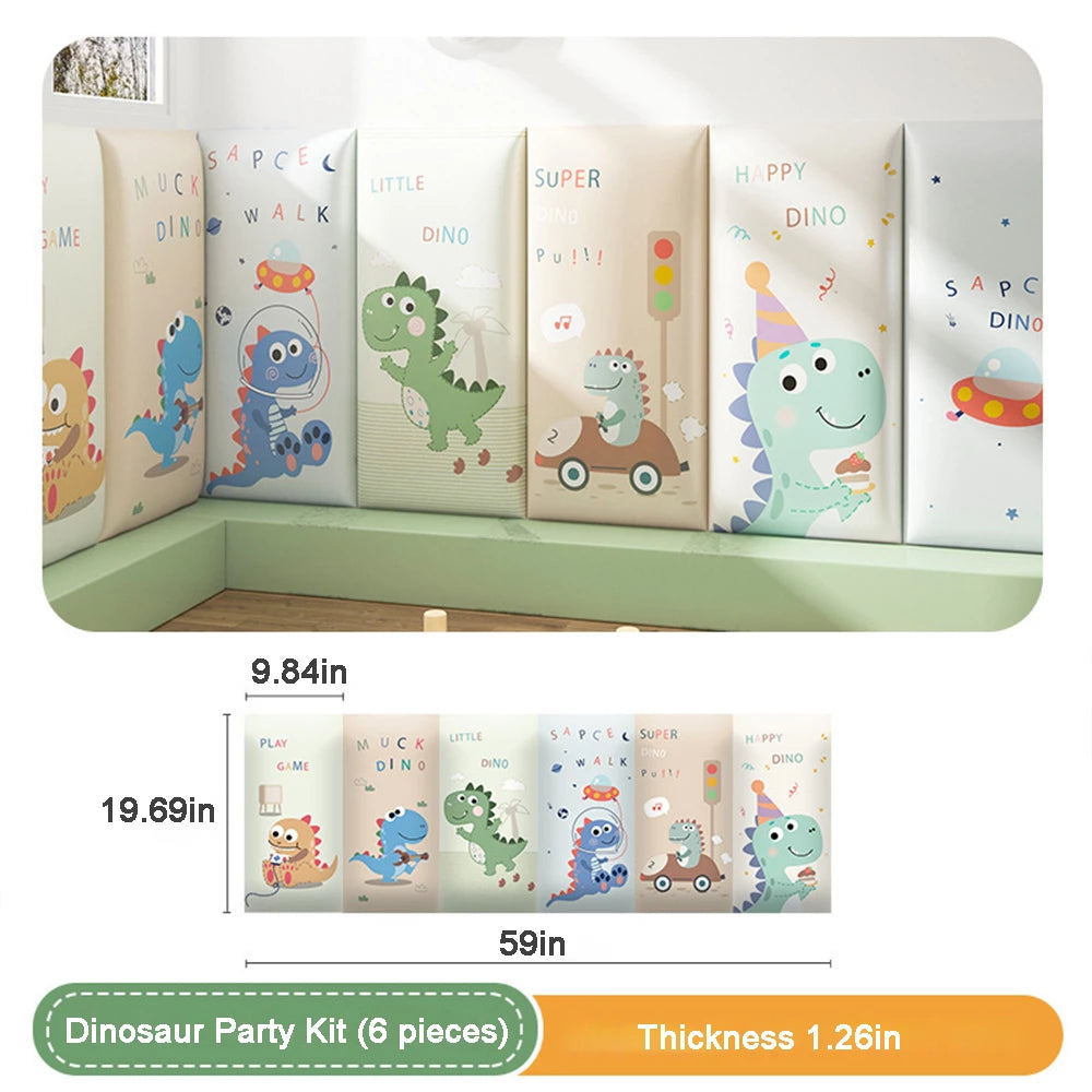 3D Anti-collision Wall Padding for Kids, Peel and Stick Upholstered Wall Panels, Playroom Decorative Protection Panel, Pack of 4, 6, 8