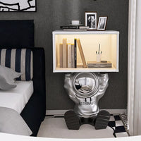 Table Storage Space Theme Light Blue Children Nightstand