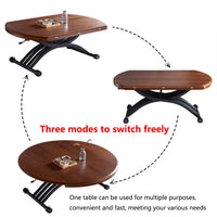 Multifunctional Lift-Top Coffee Table and Dining Table - Space-Saving Design for Small Apartments, Adjustable Height with Easy Lift Mechanism, Eco-Friendly Solid Wood, SGS Certified Safety for Durable Use