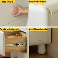 Rubber Solid Wood Cream Style Locker Children's Nightstand