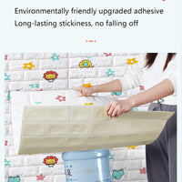 3D Three-Dimensional Wall Sticker Waterproof Self-Adhesive Wallpaper, Cartoon Anti-Collision Soft Wall Sticker for Children's Room 0.7mx20m