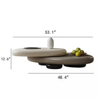 Designer Creative Pebble-Shaped Rotating Coffee Table - Low Italian Living Room Table for Small Spaces - Unique Shape for Home Use