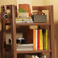 Floor-to-Ceiling Ladder Bookshelf, Solid Wood Multi-Layer Storage Bookcase Bookshelf for Living Room and Bedroom