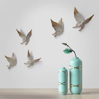 5 Pack Resin Butterfly Wall Art Decoration Cute 3D Wall Sculptures Free Flying Theme Ornaments Suitable for Living Room Bedroom Cafe Bar Hotel