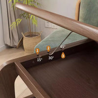 C-Shaped Side Table for Couch with Storage Bag, 4-Tier Small Side Table, Wooden Sofa Table for Living Room and Bedroom, Rustic Brown