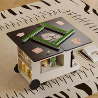 Sofa Side Table, 3 in 1 Multi- Function Coffee Table for Living Room Home, Folding Coffee Table Converts to Dining Table with Hidden Compartment & Storage Shelf, Mobile Modern Center Table