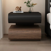Modern Light Luxury Bedroom Nightstand β Cat-Scratch-Resistant Leather & Multi-Layer Solid Wood Construction, Dual-Drawer Design, Floating Storage Cabinet