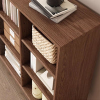 Solid Wood 35 Inch Hight Storage Bookcase, with 4 Shelves Closed Back, Wood Bookshelf, Storage Bookcase For the Living Room, Study Room and Office