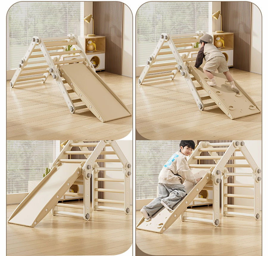 Foldable 3 in 1 Climbing Triangle Ladder Indoor Kids Play Gym Activity Climber Structure Toys