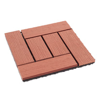 12''x12'' Wood Composite Deck Tiles -Circle Red (Pack of 10)