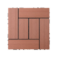 12''x12'' Wood Composite Deck Tiles -Circle Red (Pack of 10)