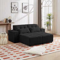 Free Combination Cloud Sectional Sofa Corduroy Upholstered L-Shaped Couch 3 in 1 Convertible Sleeper Sofa Bed Minimalist Modular Couches Chaise Lounge Daybed with Storage and 4 Pillows for Living Room