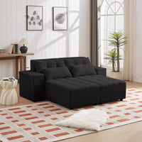 Free Combination Cloud Sectional Sofa Corduroy Upholstered L-Shaped Couch 3 in 1 Convertible Sleeper Sofa Bed Minimalist Modular Couches Chaise Lounge Daybed with Storage and 4 Pillows for Living Room