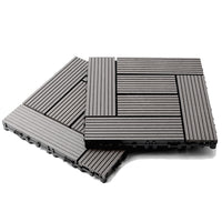 12''x12'' Wood Composite Deck Tiles -Circle Gray (Pack of 10)