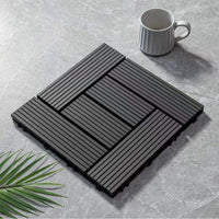 12''x12'' Wood Composite Deck Tiles -Circle Gray (Pack of 10)