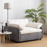 Oversized Living Room Accent Chair, Modern Chenille Upholstered Wider Seat Leisure Armchair Color Blocking Sofachair with 2 Pillows and Removable Cover for Home Apartment,Bedroom,Office