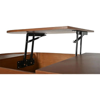 Coffee Table, Lift Top Coffee Tables for Living Room, Wooden Center Tables with Hidden Compartment and 360-degree Marble-Patterned Rotating Tray, 47.2'', (Brown)