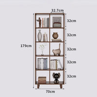 Solid Wood Bookshelf Lattice Cabinet, Multi-Layer Free Combination Shelf Storage Display Rack for Living Room, Free Combination Bookcase