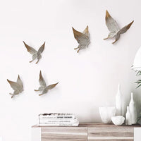 5 Pack Resin Butterfly Wall Art Decoration Cute 3D Wall Sculptures Free Flying Theme Ornaments Suitable for Living Room Bedroom Cafe Bar Hotel