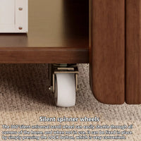 Multi-Functional Solid Wood Coffee Table - Premium Imported Rubberwood with Large Storage Space & Artistic PE Rattan Weave - Stylish, Versatile Side Table with Noise-Free Swivel Wheels for Easy Mobility & Organization