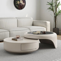Creative Solid Wood Coffee Table Living Room Combination with Tempered Glass