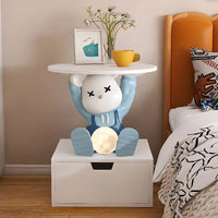 Bedside Nightstand Home Decor Room Rabbit Statues Bedside Table Bedroom Small Storage Side Table Creative Simple Storage Cabinet