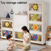 Foldable Toy Storage Box with Wheels – Large Capacity Transparent Organizer for Kids