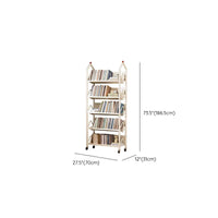 360° Steering Wheels Moveable Bookshelf, Mobile Rack 5 Tier Bookcases & Shelves