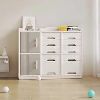 Home Toy Storage Contemporary Plastic Storage Bookcase Kids Toy Organizers and Storage with Drawers