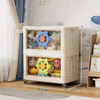 Foldable Toy Storage Box with Wheels – Large Capacity Transparent Organizer for Kids