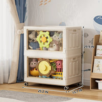 Foldable Toy Storage Box with Wheels – Large Capacity Transparent Organizer for Kids