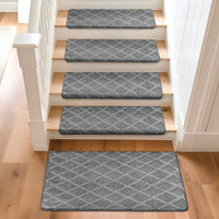 Bullnose Carpet Stair Treads | Tape Free Non-Slip(Set of 14,7,2) Multiple Colour