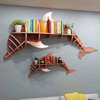 Kids Creative Dolphin Bookshelf Locker Wooden