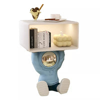 Table Storage Space Theme Light Blue Children Nightstand