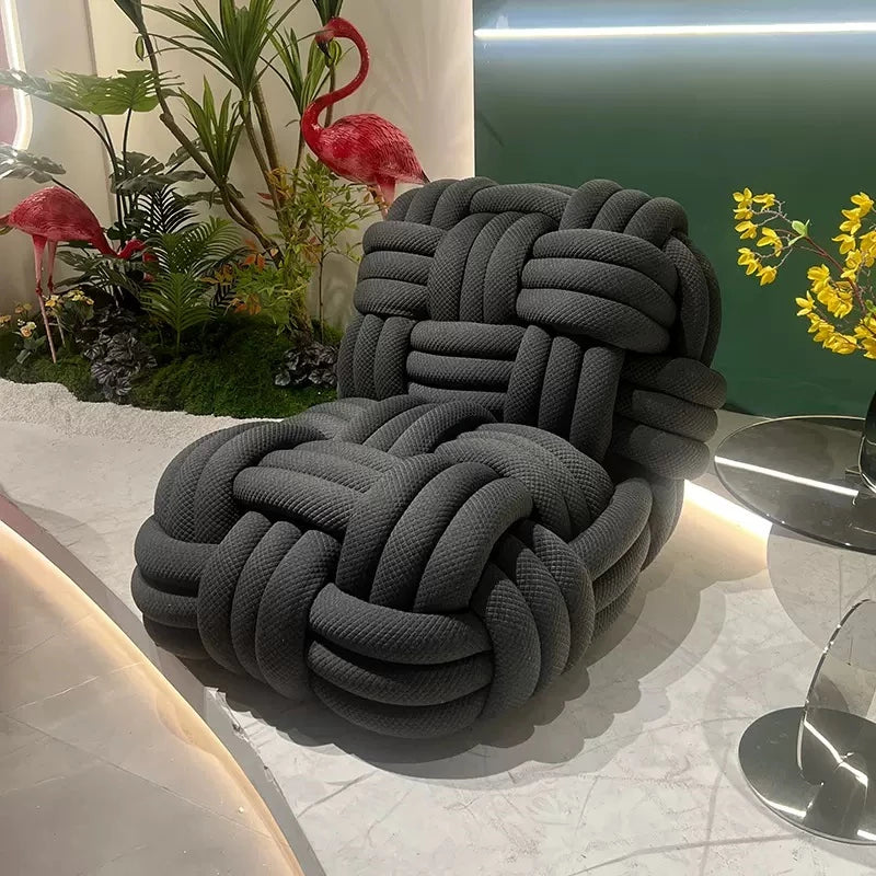 Upholstered Lounge Chair Creative Woven Leisure Chair Light Luxury Single Sofa Chair